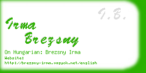 irma brezsny business card